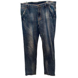 Demon & Hunter Jeans size‎ 38, Blue Denim Stretchy Straight Leg, Cotton Blend
